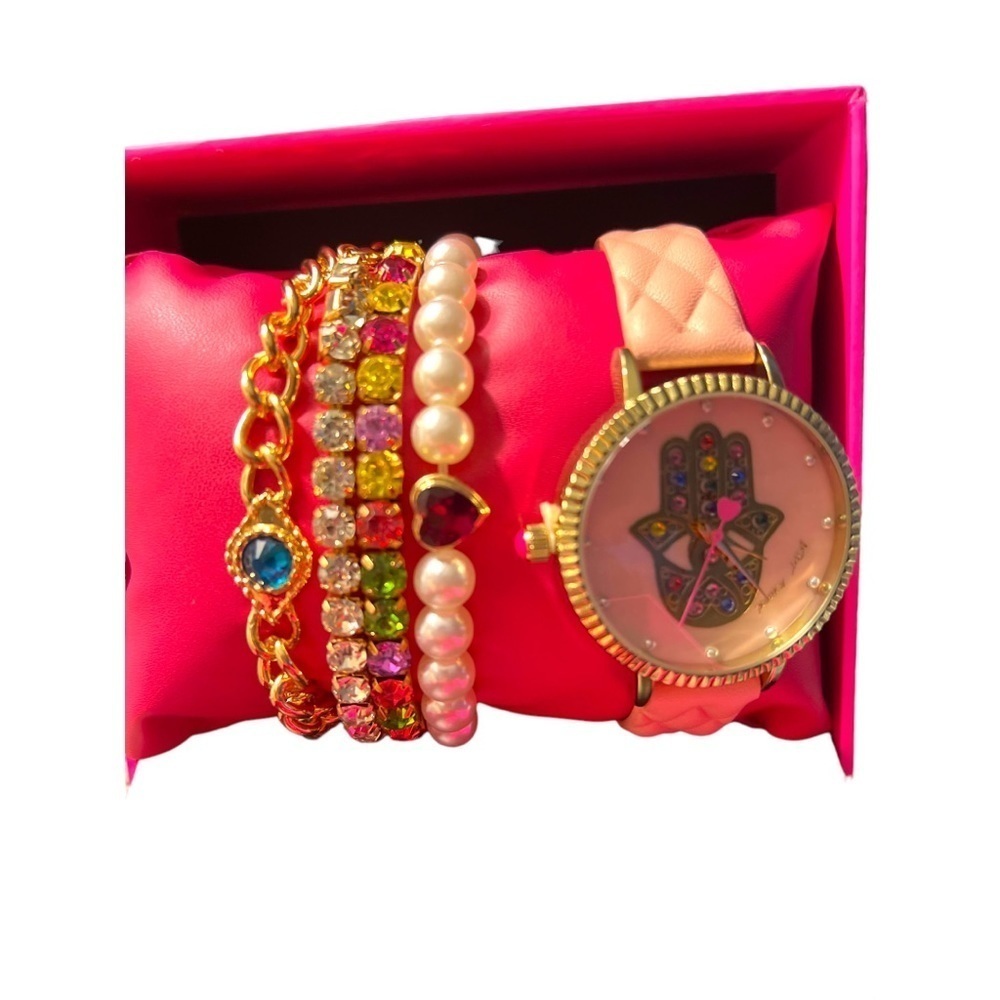 Betsy Johnson hamsa hand watch and bracelets. New in box - Picture 3 of 8